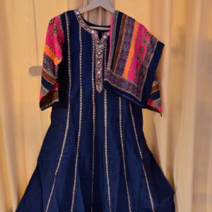 Agarwal Collection Midnight Mirror Flare Kurta Set