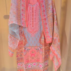 Agarwal Collection Blush Garden Printed Suit Set