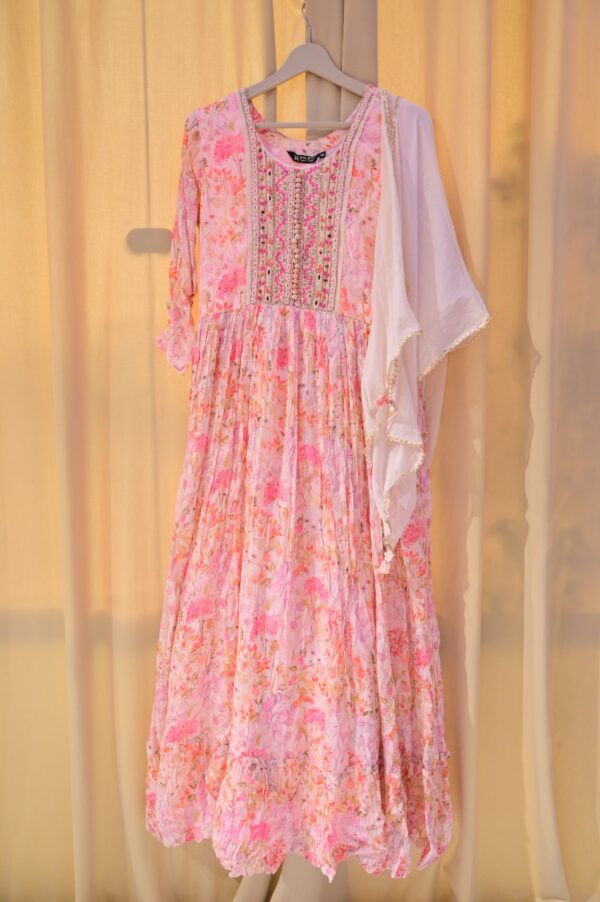Agarwal Collection – Blush Bloom Anarkali Set