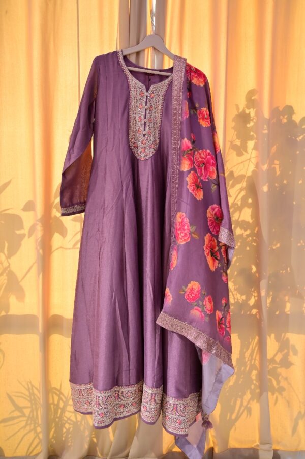 Agarwal Collection Lavender Bloom Anarkali Set