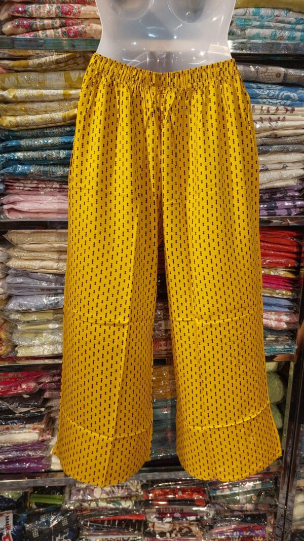 Agarwal Collection – Mustard Yellow Printed Palazzo - Image 2