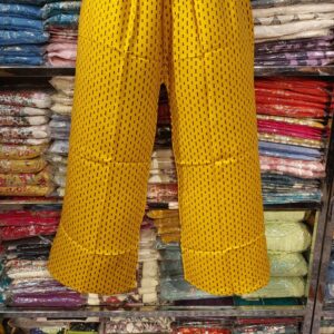Agarwal Collection – Mustard Yellow Printed Palazzo