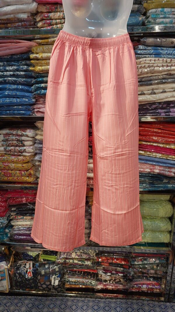 Agarwal Collection – Peach Pinstripe Palazzo - Image 2