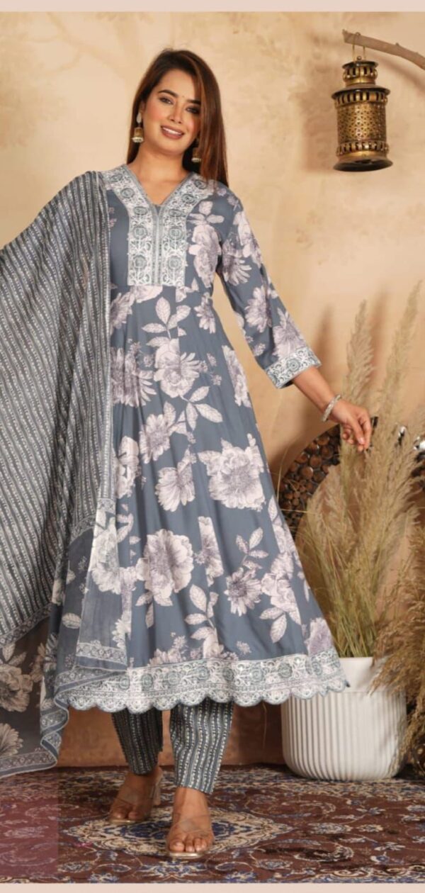 Agarwal Collection- Cotton 3pc Kurti