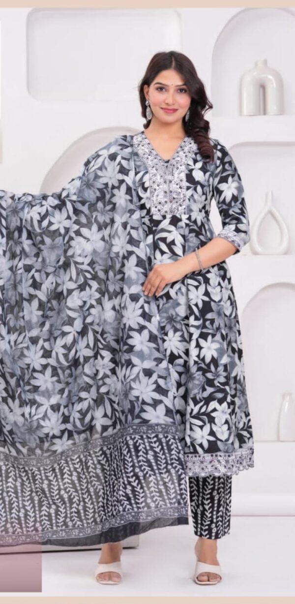 Agarwal Collection- Cotton 3pc Kurti