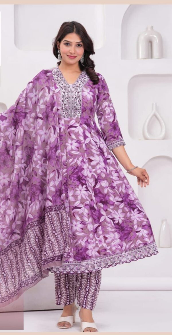 Agarwal Collection- Cotton 3pc Kurti