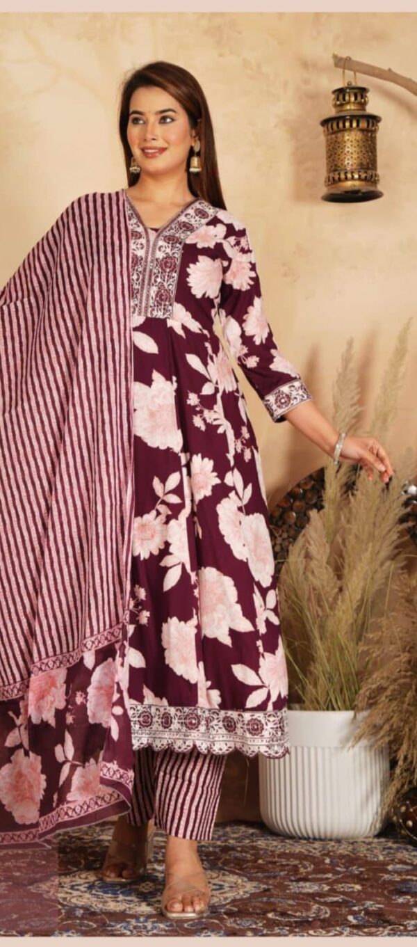 Agarwal Collection- Cotton 3pc Kurti