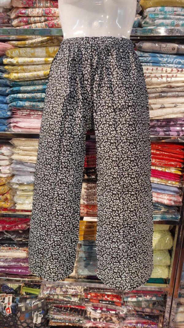 Agarwal Collection Black & White Floral Palazzo