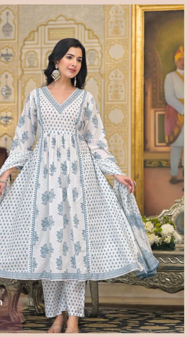 Agarwal Collection- Cotton 3pc Kurti