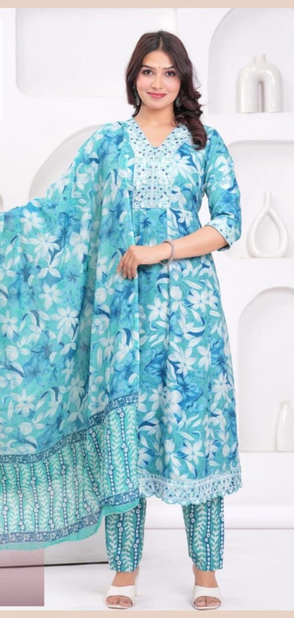 Agarwal Collection- Cotton 3pc Kurti