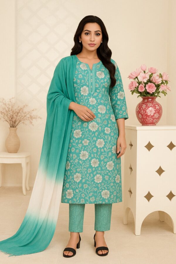 Agarwal Collection- Cotton 3pc kurti