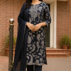 Agarwal Collection- Cotton 3pc kurti
