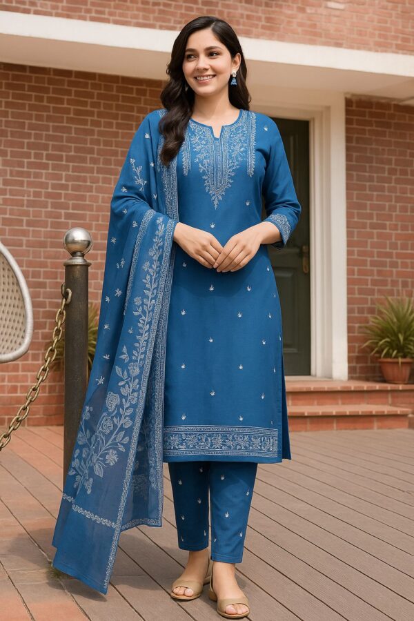 Agarwal Collection- Cotton 3pc kurti