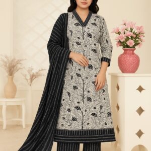 Agarwal Collection- Cotton 3pc kurti