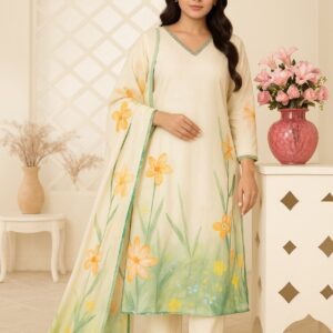 Agarwal Collection- Cotton 3pc kurti