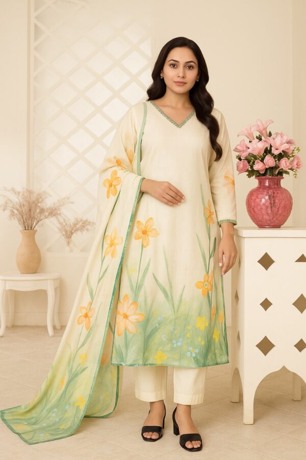 Agarwal Collection- Cotton 3pc kurti