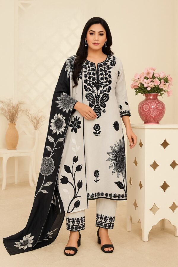 Agarwal Collection- Cotton 3pc kurti