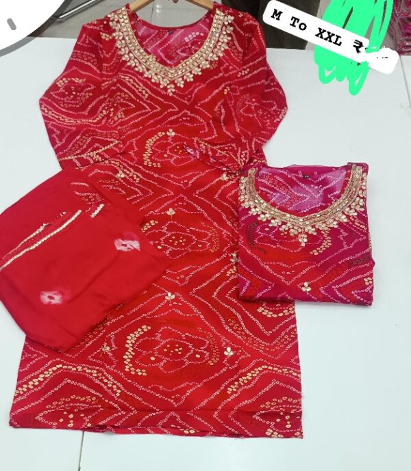Agarwal Collection- Cotton 3pc kurti