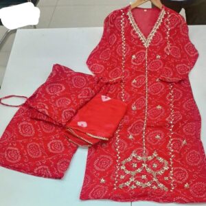 Agarwal Collection- Cotton 3pc kurti