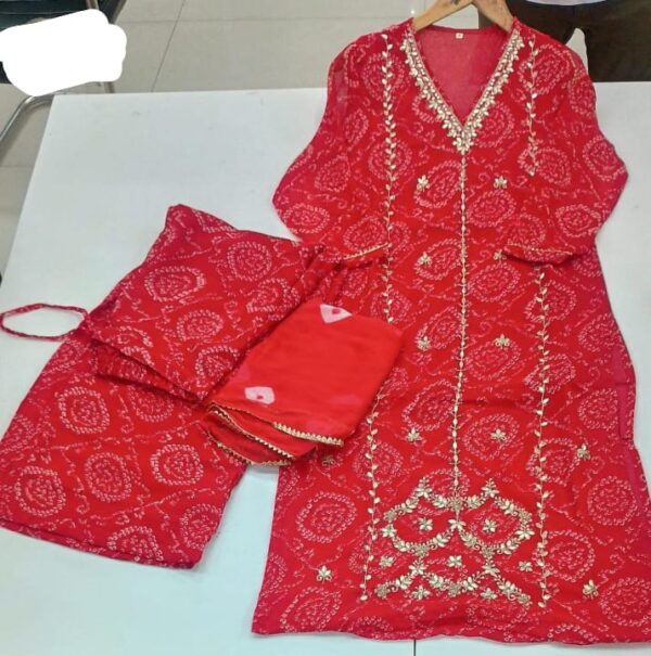 Agarwal Collection- Cotton 3pc kurti